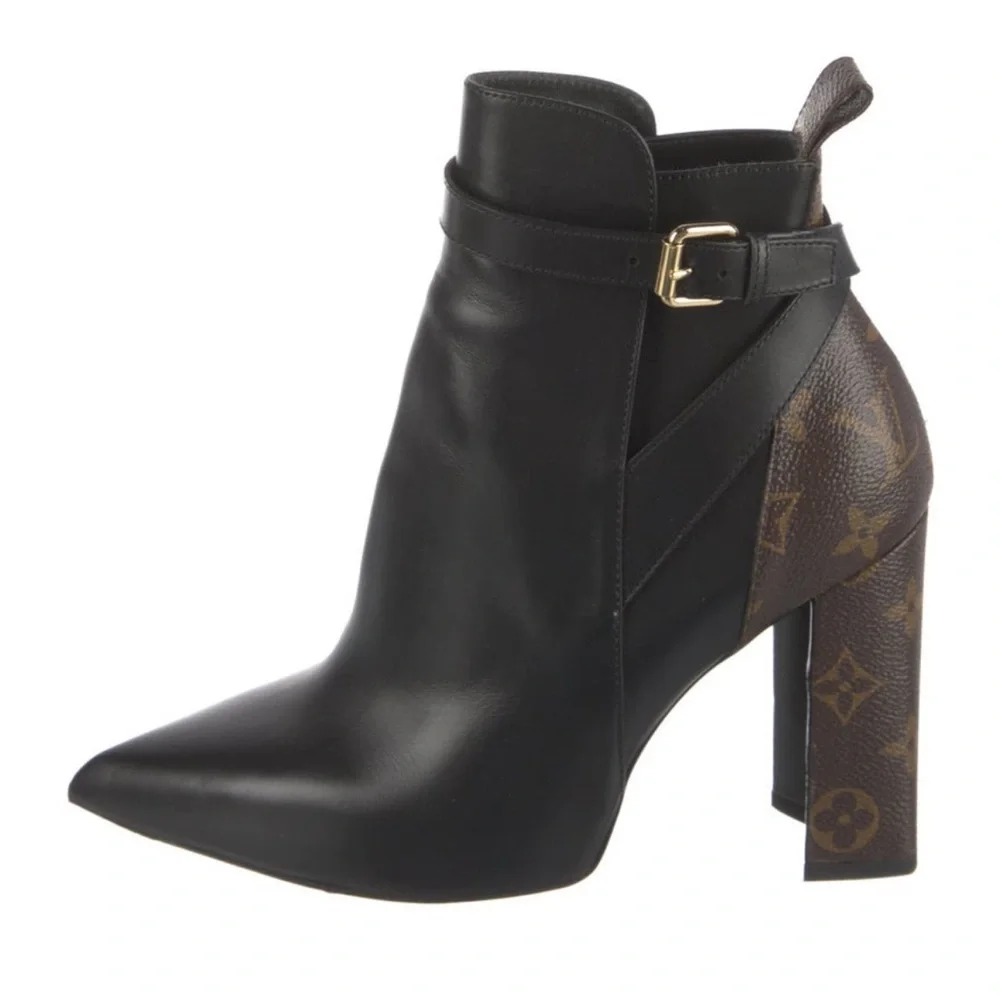 Louis Vuitton Leather Monogram Booties